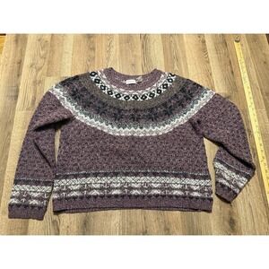 Arizona Sweater, Women's Size XL, Purple White Black, Pullover, Icelandic
